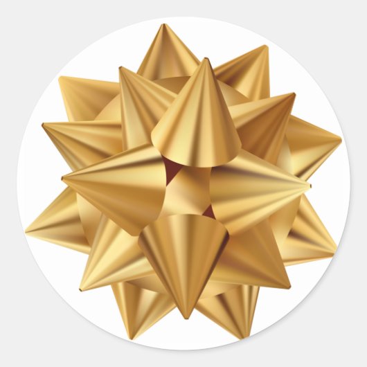 Sticker Rond Ruban de Noël en or métallisé (Devant)