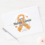 Sticker Rond Ruban de sclérose en plaques des papillons (Enveloppe)