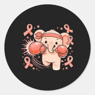 Sticker Rond Ruban de sensibilisation à la leucémie Éléphant de