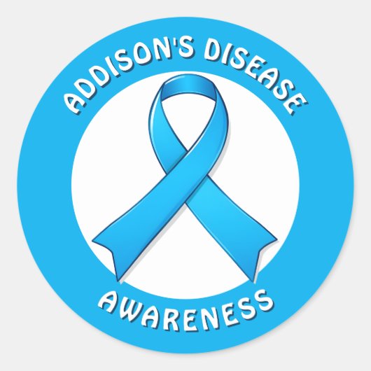 Sticker Rond Ruban de sensibilisation à la maladie d'Addison (Devant)