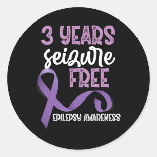 Sticker Rond Ruban de sensibilisation à l'épilepsie 3 ans sans
