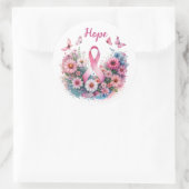 Sticker Rond Ruban de sensibilisation au cancer du sein (Sac)