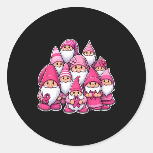 Sticker Rond Ruban de sensibilisation au cancer du sein Femmes (Devant)