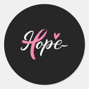 Sticker Rond Ruban de sensibilisation au cancer du sein Hope