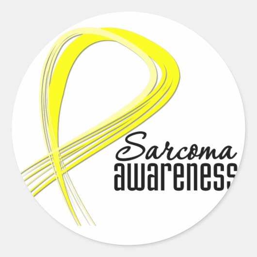 Sticker Rond Ruban de sensibilisation au sarcome (Devant)