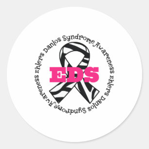 Sticker Rond Ruban de sensibilisation au syndrome d'Ehlers Danl