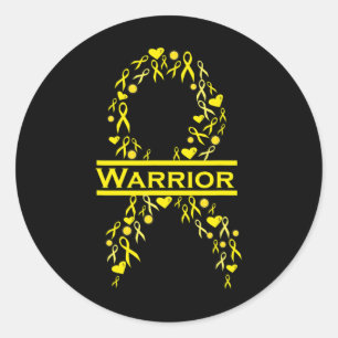 Sticker Rond Ruban de sensibilisation aux guerriers du cancer d