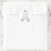 Sticker rond ruban de sensibilisation blanche (Sac)