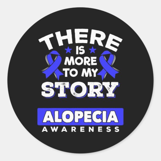 Sticker Rond Ruban de sensibilisation bleu Alopecia Areata Surv (Devant)