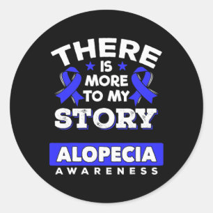 Sticker Rond Ruban de sensibilisation bleu Alopecia Areata Surv