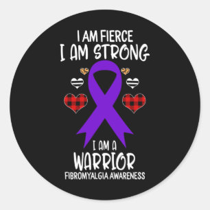 Sticker Rond Ruban de sensibilisation Je suis Fierce Forte Guer