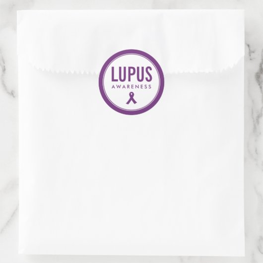 Sticker Rond Ruban de sensibilisation Lupus pourpre (Sac)