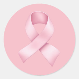 Sticker Rond Ruban de sensibilisation rose Emoji
