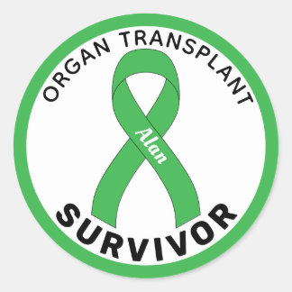 Sticker Rond Ruban de transplantation d'organe Blanc