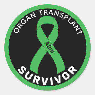 Sticker Rond Ruban de transplantation d'organe Noir