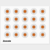 Sticker Rond Ruban de trèfle orange par Kenneth Yoncich (Feuille)