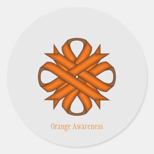 Sticker Rond Ruban de trèfle orange par Kenneth Yoncich (Devant)