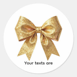 Sticker Rond Ruban décoratif à paillettes dorées