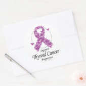 Sticker Rond Ruban du cancer de la thyroïde des papillons (Enveloppe)