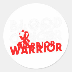 Sticker Rond Ruban du guerrier du cancer du sang 2