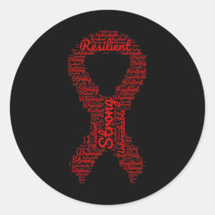 Sticker Rond Ruban du Mois de Sensibilisation à l'Anévrisme Cér