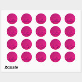 Sticker Rond Ruban En Satin Rose Chaud - Enregistrer La Date (Feuille)