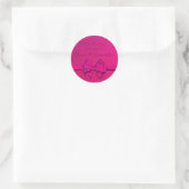 Sticker Rond Ruban En Satin Rose Chaud - Enregistrer La Date (Sac)