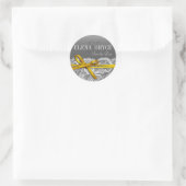 Sticker Rond Ruban et dentelle | jaune gris (Sac)