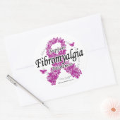 Sticker Rond Ruban Fibromyalgie des papillons 2 (Enveloppe)