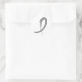 Sticker Rond Ruban gris du cancer du cerveau A4 (Sac)