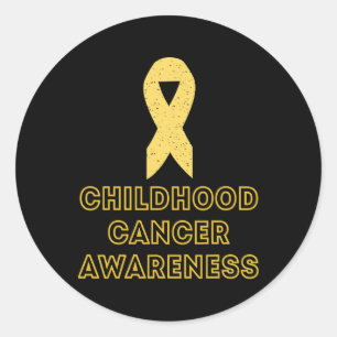 Sticker Rond Ruban Jaune de Sensibilisation aux Survivants du C