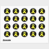 Sticker Rond Ruban Jaune Sarcoma Avec Écriture (Feuille)