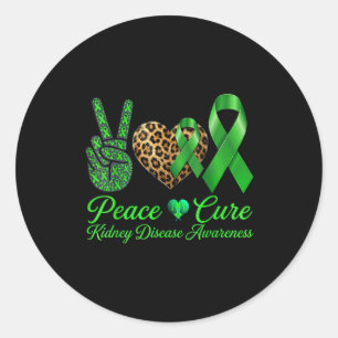 Sticker Rond Ruban léopard amour paix sensibilisation à la mala