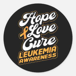 Sticker Rond Ruban Love Cure Support Leukemia Sensibilisation