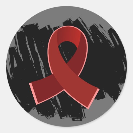 Sticker Rond Ruban Myélome Bourgogne Multiple Avec Écrasage (Devant)