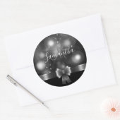 Sticker Rond Ruban noir et blanc (Enveloppe)