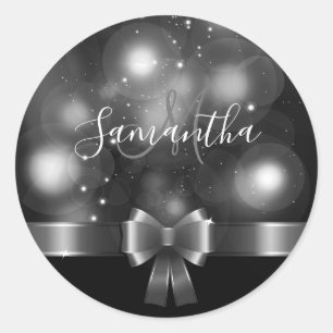 Sticker Rond Ruban noir et blanc