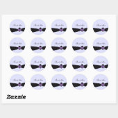 Sticker Rond Ruban noir et violet Merci (Feuille)