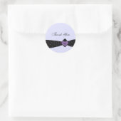Sticker Rond Ruban noir et violet Merci (Sac)