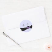 Sticker Rond Ruban noir et violet Merci (Enveloppe)