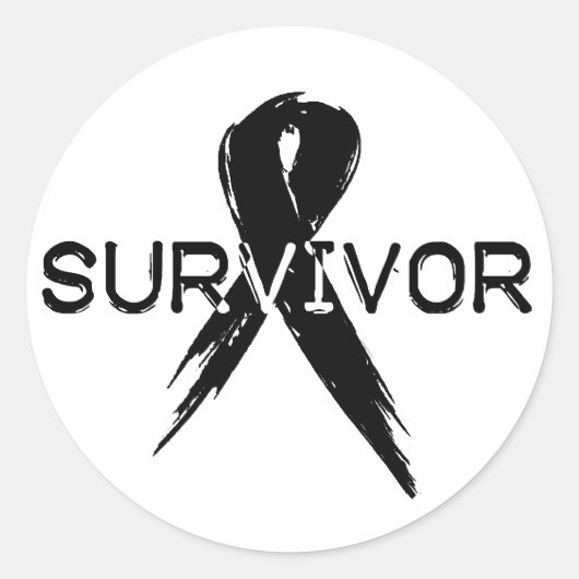 Sticker Rond Ruban noir - Survivant (Devant)