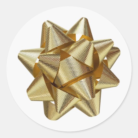 Sticker Rond Ruban Or/Bow (Devant)