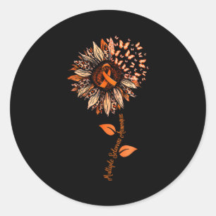 Sticker Rond Ruban orange de sensibilisation à la sclérose en p