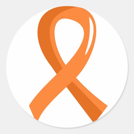 Sticker Rond Ruban orange Leukemia 3 (Devant)