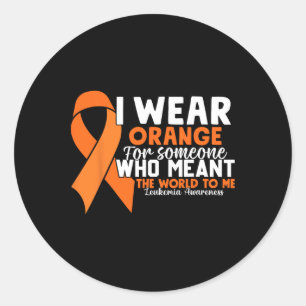 Sticker Rond Ruban orange sensibilisation à la leucémie cancer