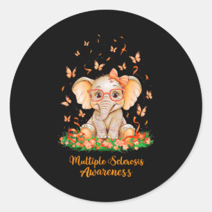 Sticker Rond Ruban orange sensibilisation à la sclérose en plaq