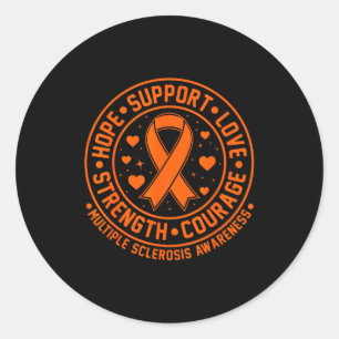 Sticker Rond Ruban orange Sensibilisation à la sclérouse en pla