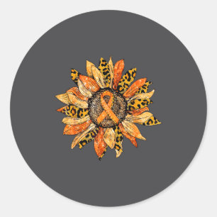 Sticker Rond Ruban orange tournesol de sensibilisation à la scl