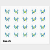 Sticker Rond Ruban papillon du syndrome de Down (Feuille)