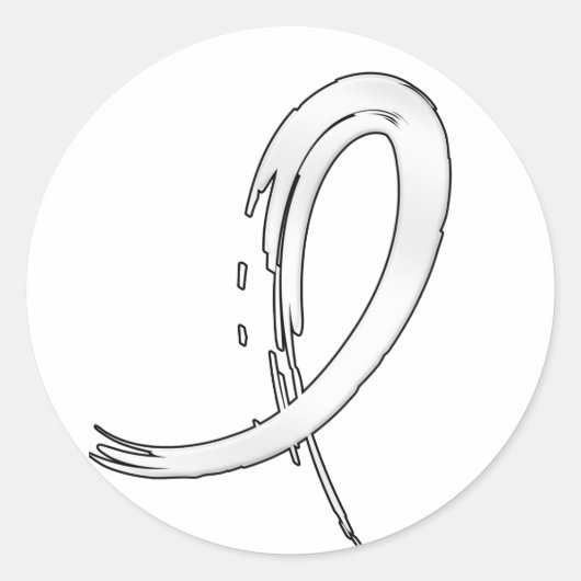 Sticker Rond Ruban perle du cancer du poumon A4 (Devant)